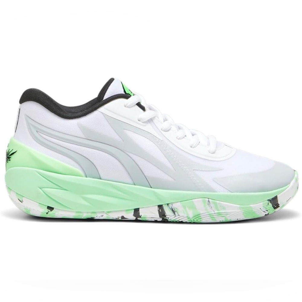 Puma White and Mint Green Sneakers - Picture 3 of 10